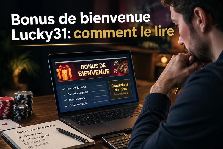 Bonus de bienvenue Lucky31: comment le lire